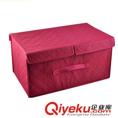 收納盒/Storage Box 韓版 竹炭二代酒紅色雙蓋 大容量衣物家飾整理收納箱批發(fā)原始圖片2