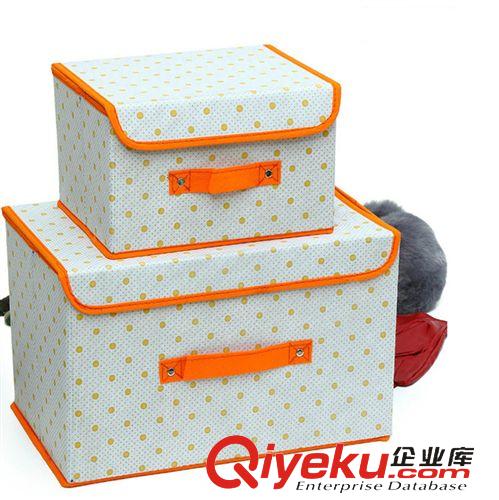 收納盒/Storage Box 熱銷新款點子紋收納兩件套整理箱 多功能可折疊收納箱 收納盒原始圖片2