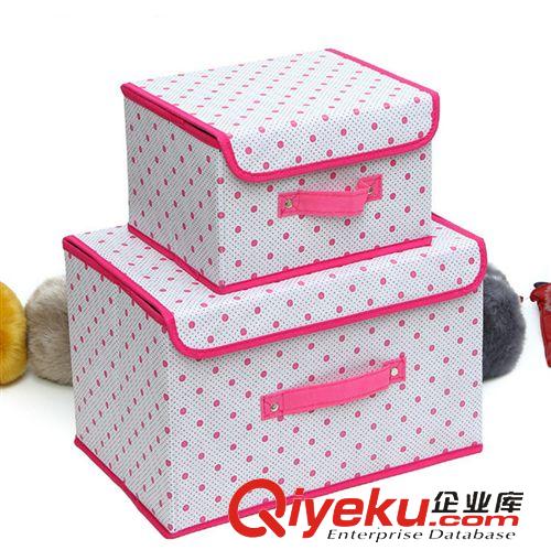 收納盒/Storage Box 熱銷新款點子紋收納兩件套整理箱 多功能可折疊收納箱 收納盒原始圖片3