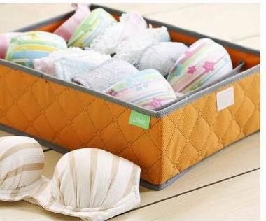 收納盒/Storage Box 竹炭七格文胸收納盒 無紡布收納盒 內(nèi)衣文胸整理盒 Storage BoX原始圖片3