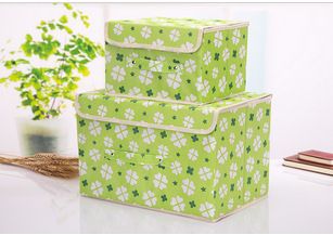 收納盒/Storage Box 義烏廠家收納盒，二件套無紡布收納盒 無紡布儲物箱 扣扣收納箱原始圖片2
