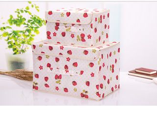 收納盒/Storage Box 義烏廠家收納盒，二件套無紡布收納盒 無紡布儲物箱 扣扣收納箱原始圖片3