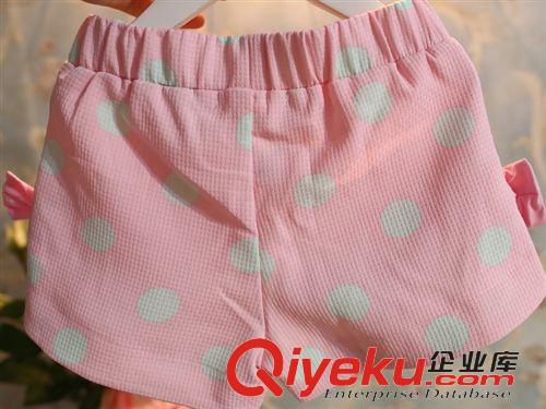 2015夏款 2014韓版童裝女童夏季新款可愛蝴蝶結(jié)短袖短褲套裝免費招代理商原始圖片3