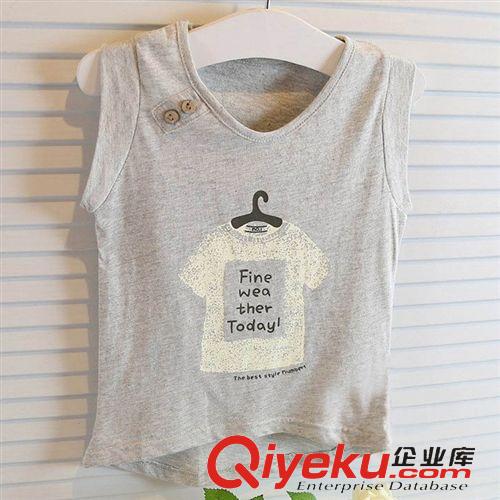 主打款 韓國女童裝2015超時尚 夏季新品兒童純棉個性紗裙套裝 2件套原始圖片2