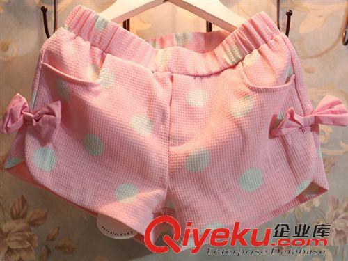 夏款女童 2014韓版童裝女童夏季新款可愛蝴蝶結(jié)短袖短褲套裝免費(fèi)招代理商原始圖片2