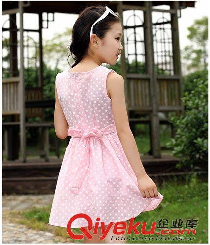 裙子 女童2015新款女童連衣裙兒童公主裙童裝圓點純棉連衣裙一件代發原始圖片3