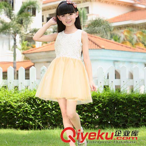 裙子 女童2015新款女童連衣裙兒童公主裙童裝圓點純棉連衣裙一件代發