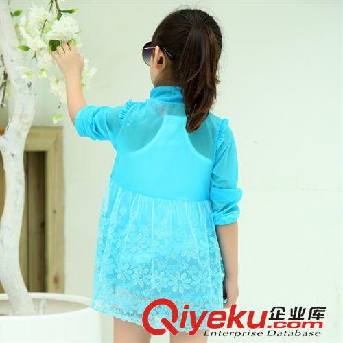 外套 童裝女童中長(zhǎng)款防曬衣服2015夏裝新款外套兒童韓版中大童防曬服薄