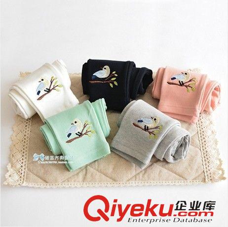 褲子 2014童裝春裝新款 女童純色褲子 兒童百搭小鳥長褲打底褲 修身