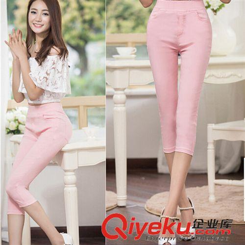大碼女裝專區(qū) XXXL  XXXXL 2015夏季新款大碼修身彈力七分褲休閑褲女 12色 S-XXXL  一件代發(fā)原始圖片3
