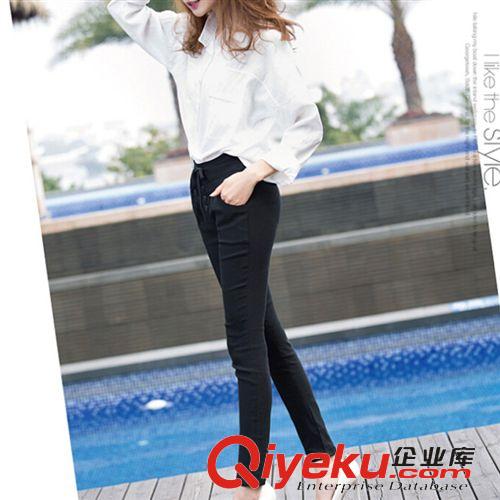 大碼女裝專區(qū) XXXL  XXXXL 2015新款韓版顯瘦休閑褲女 系帶哈倫褲S-XXXL原始圖片3