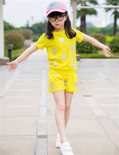 5月25號(hào)新款 2015母女裝親子裝套裝夏季沙灘短袖短褲休閑兒童純棉兩件套原始圖片3