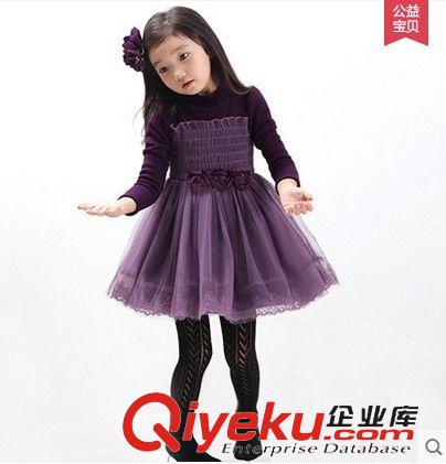 春秋裝 童裝春款2015新款女童連衣裙 中大童長袖紅色公主裙 一件代發(fā)