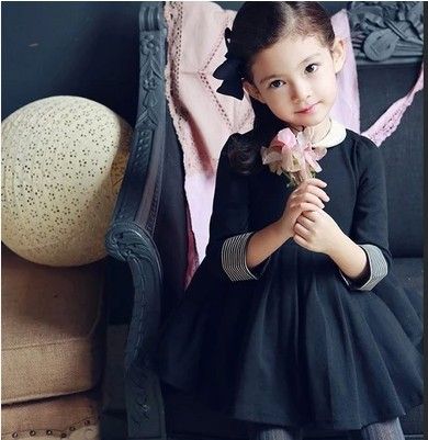 春秋裝 童裝春款2015新款女童連衣裙 中大童長袖紅色公主裙 一件代發(fā)