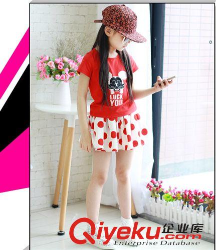 2015年3月上新 2015夏季新款童裝女童米奇米妮裙套裝 短袖t恤裙子兩件套一件代發(fā)原始圖片3