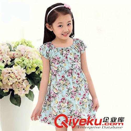 2015年4月上新 童裝女童兒童夏季裝全棉高腰短袖公主裙連衣裙子碎花公主裙 代發(fā)