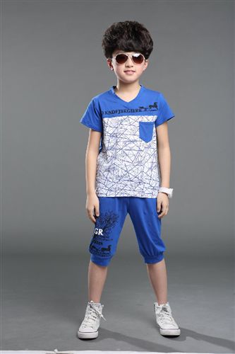 2015年5月上新 童裝套裝2015廠家直銷夏款男童中大童休閑時(shí)尚運(yùn)動(dòng)套裝童裝批發(fā)原始圖片3