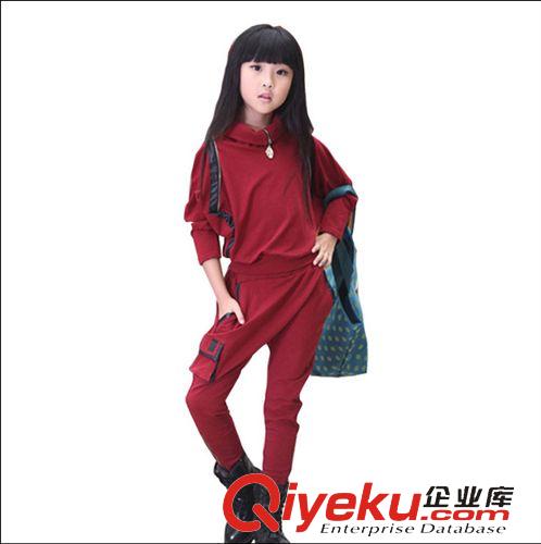 春秋款 15新款女童中大童套裝春款女童蝙蝠衫童套裝運動套 童裝一件代發原始圖片2