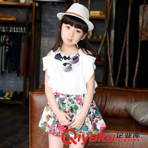 夏款5.4號 2015夏季女童新款童裝韓版中大童碎花短袖T恤套裝 熊孩子一件代發(fā)原始圖片2