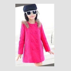 冬款 童裝呢子外套 女童風衣春秋兒童韓版雙排扣毛呢大衣外套 一件代發(fā)原始圖片2