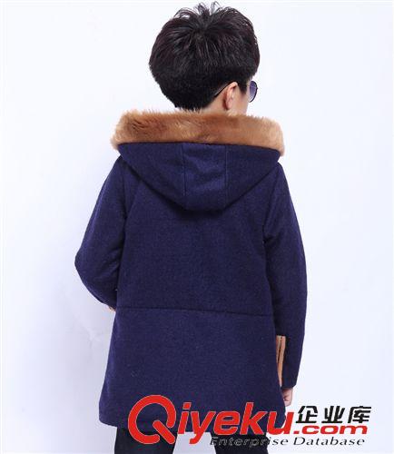 冬款 男童呢子風(fēng)衣中大童毛呢加絨冬款棉衣外套童裝中長款兒童呢大衣