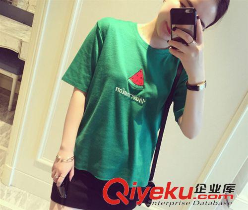 熱銷新款 2015新款女裝韓版可愛西瓜印花女式短袖T恤 多色可選