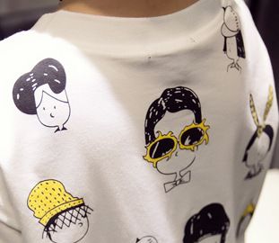 熱銷新款 2015春裝新款女裝港風搞怪卡通人頭寬松短袖T恤原始圖片3