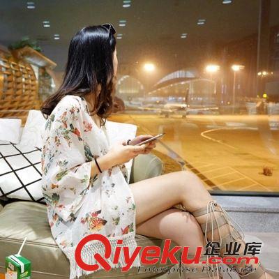 6月1號(hào)新款 2015春夏款韓版清爽森系印花蝴蝶編織流蘇防曬衣實(shí)價(jià)原始圖片2
