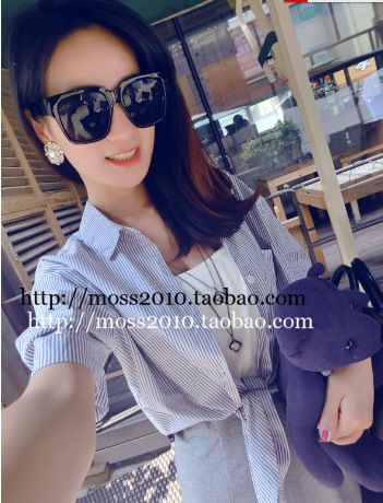 6月1號(hào)新款 2015韓版夏季新款大花色喇叭袖 雪紡印花連衣裙