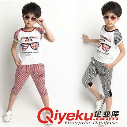 童套裝 男童套裝2015夏季純棉小孩衣服中大童休閑運動套裝兒童短袖t恤潮