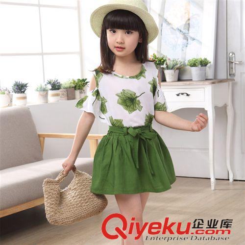 女童專區(qū) 童裝一件待發(fā)代銷免費(fèi)2015夏女童裙套裝韓版裙童裝楓葉半身裙潮