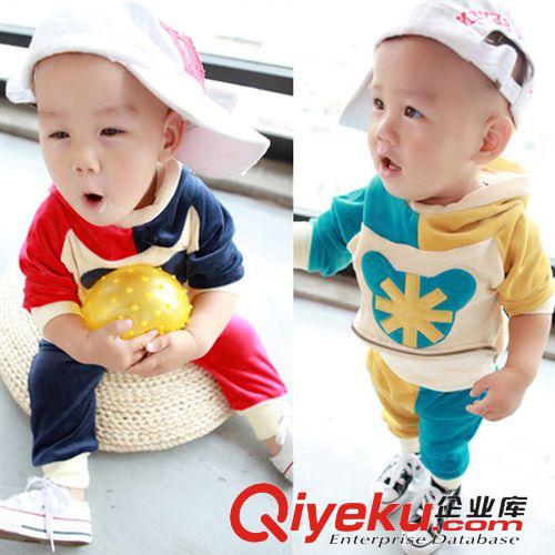春色滿園 2015春款新品童裝牛牛愛(ài)套裝幼兒園卡通時(shí)尚外貿(mào)韓版套裝一件代發(fā)原始圖片2
