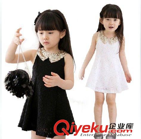 清涼一夏 童裙夏款 亮片連衣裙 女童連衣裙 韓版中長款裙子 一件代發