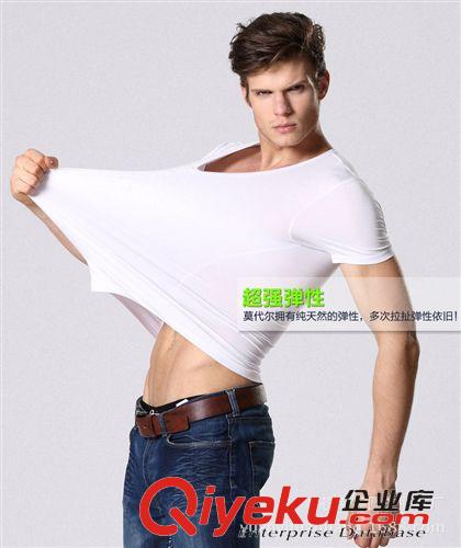 男士系列 2015新品夏季男士t恤 男式薄款純棉V領(lǐng)休閑短袖 修身運(yùn)動(dòng)男裝潮原始圖片3