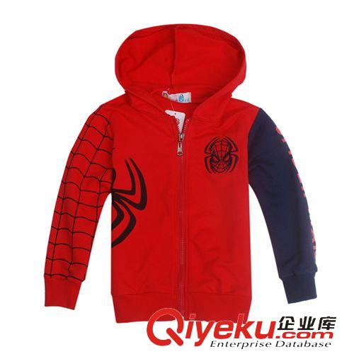 2015春款 春秋童裝批發 蜘蛛俠造型兒童長袖外套 男童拉鏈連帽衫原始圖片3