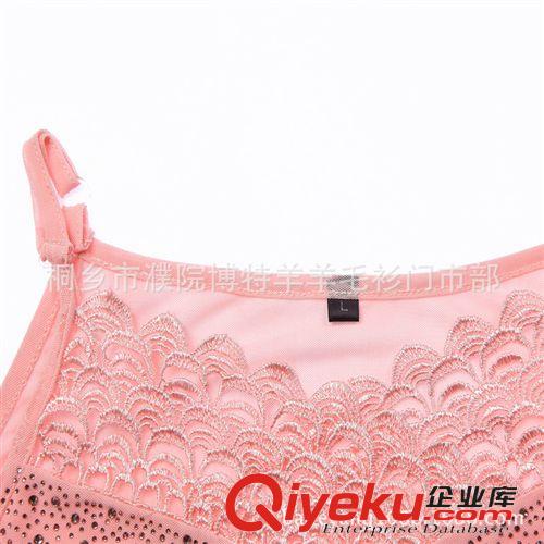 青春上衣 蕾絲閃鉆拼接氣質(zhì)【吊帶批發(fā)】 夏季網(wǎng)紗打底衫 純色有彈性上衣潮原始圖片3