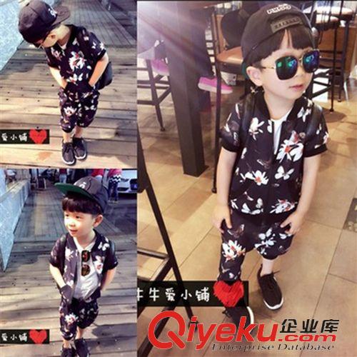 2015年夏款 2015夏款新品 男童女童短袖T恤哈倫中褲2件套 小童嬰兒寶寶套裝