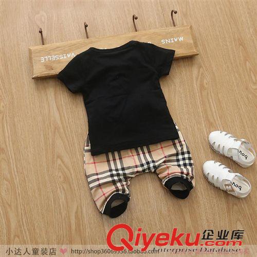 2015年夏款 2015夏款新品 男童女童短袖T恤哈倫中褲2件套 小童嬰兒寶寶套裝原始圖片2