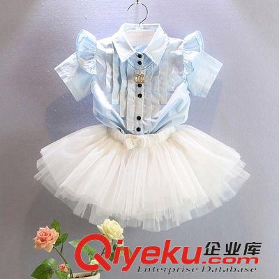 夏款 2015夏裝新款韓版氣質(zhì)清新飛袖女童襯衣兒童短袖襯衫童裝批發(fā)原始圖片2