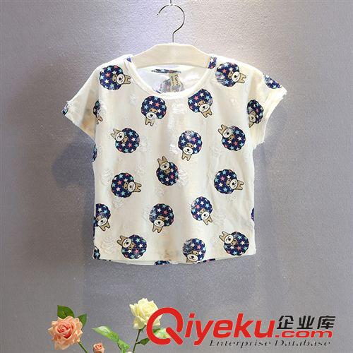 夏款 女童裝2015新款女童洋氣卡通短袖兒童純棉T恤原始圖片2