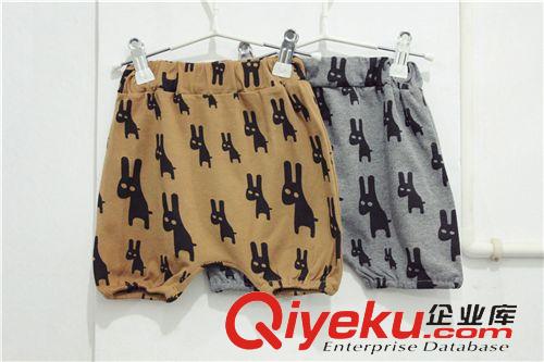 2015夏裝第三波 2015夏季新品外貿(mào)小童純?nèi)迣殞毝萄澊驪P褲兔子圖案男女童原始圖片3