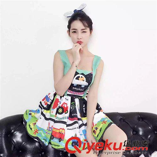 5月新款 C-5 D-3 區(qū) 2080韓國代購卡通趣味露肩連衣裙女裝吊帶裙背心裙原始圖片2