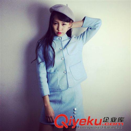 9月新款 3359 韓國(guó)代購(gòu) 韓版原單純色薄呢經(jīng)典款套裝 氣質(zhì)款 一件代發(fā)