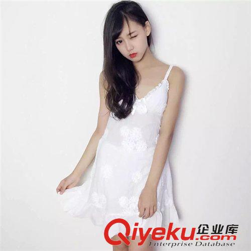 2015 0514 F-2 6215韓國(guó)代購(gòu) 夏季新睡裙女士性感可愛(ài)吊帶舒適透氣純棉睡裙原始圖片3