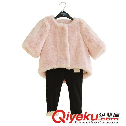 童皮草定制 特價(jià) 秋冬新款2015海寧整獺兔毛 兒童裝女童真皮衣皮草外套親子裝原始圖片3