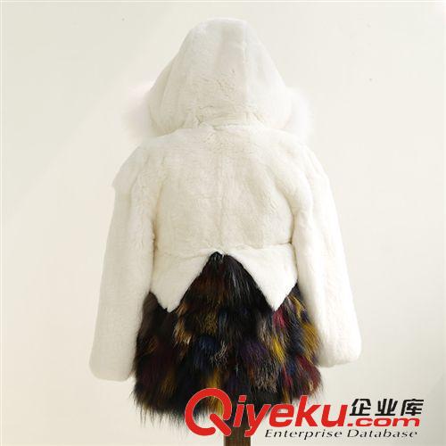 童皮草定制 特價 新款2015海寧進口獺兔中長款 彩色貉子毛 品牌童裝皮草外套原始圖片2
