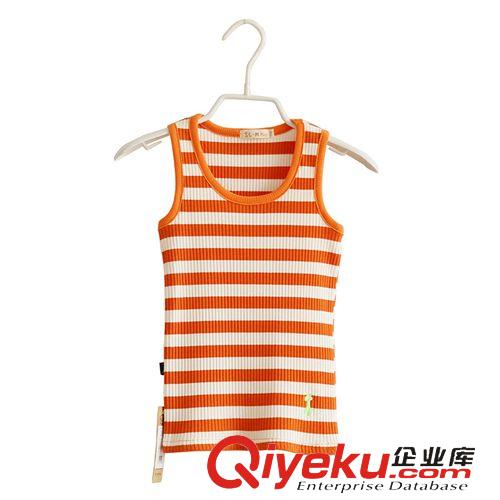 火拼爆款 2015夏季款 男女兒童裝 全棉工字打底背心 條紋無袖汗衫 兒童背心