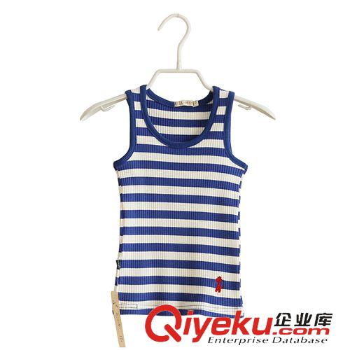 火拼爆款 2015夏季款 男女兒童裝 全棉工字打底背心 條紋無袖汗衫 兒童背心