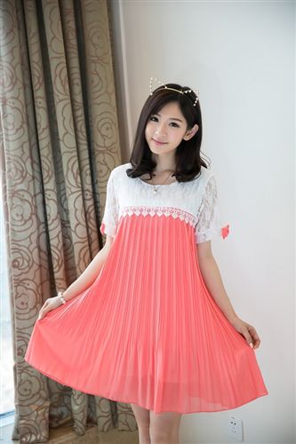 店長推薦 雪紡孕婦連衣裙2015夏季新款大碼寬松 孕婦大擺短袖連衣裙孕婦裙原始圖片2