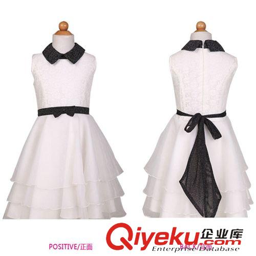 女童專區 品牌童裝夏款新品 中大女童大裙擺雪紡蕾絲連衣裙 外貿公主童裙原始圖片3
